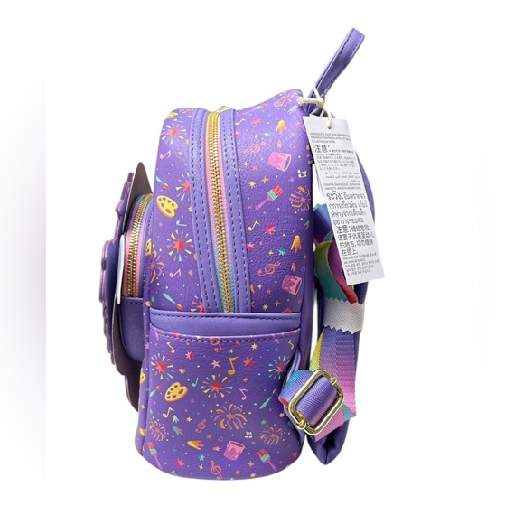 LOUNGEFLY NWT 2025 Figment Disney Epcot Festival of the Arts Mini Backpack Bag - Picture 6 of 7